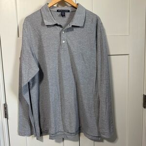 Men's Devon & Jones Gray DG170 Long Sleeve Polo large